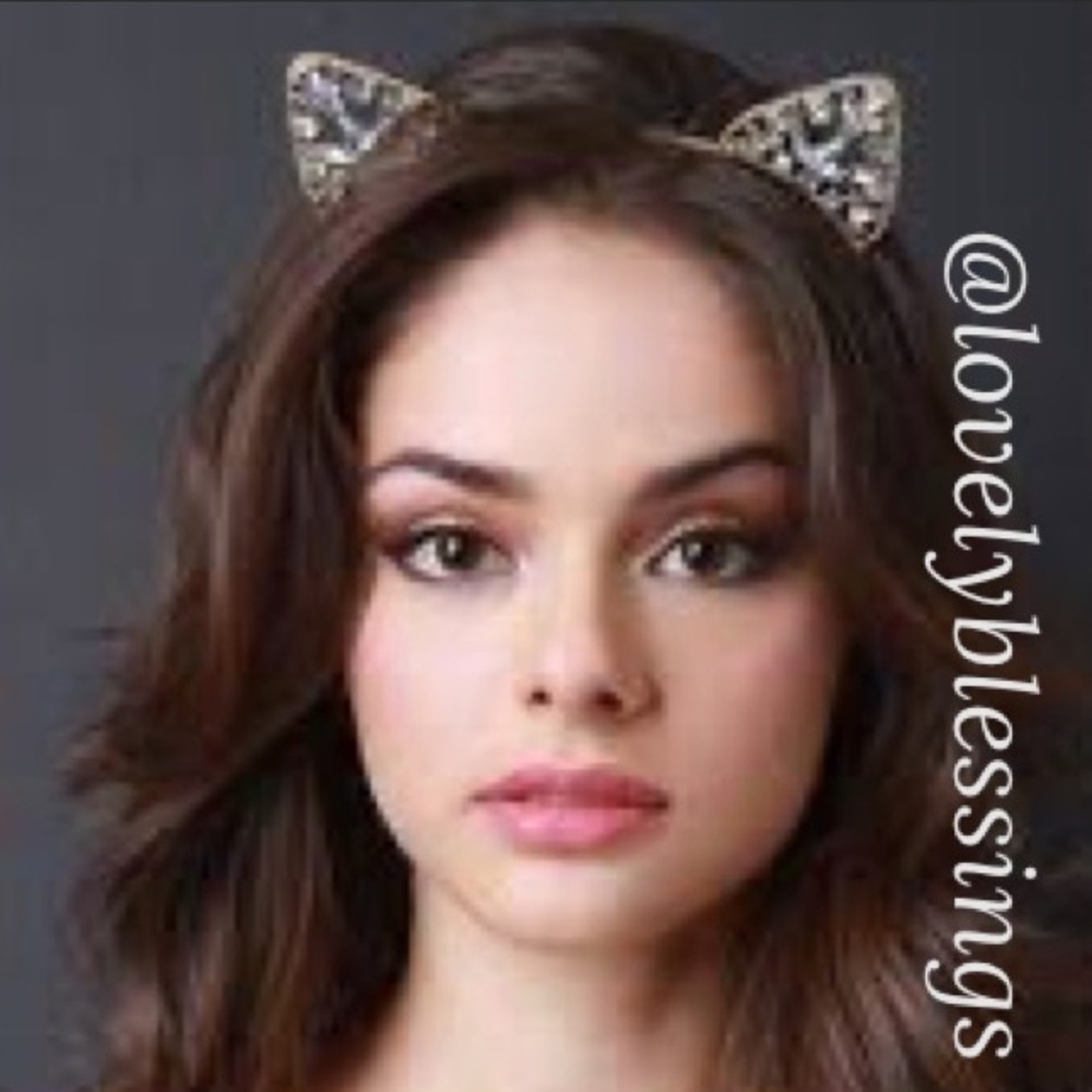 Luxury Sparkling Diamonds Rhinestones Cat Headband Cat Ears Headband Cat Lover